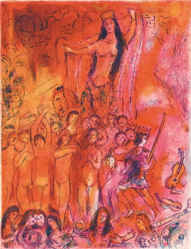 Ils étaient en quarante paires contemporaines de Marc Chagall Peintures à l'huile